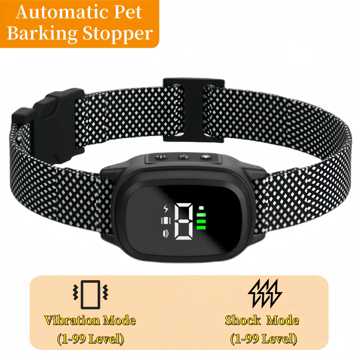 Waterproof Rechargeable Anti-Bark Dog Training Collar — Vibration Mode
