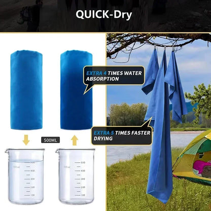Thick Sand-Free Microfiber Sports Towel — Beach, Swim & Gym