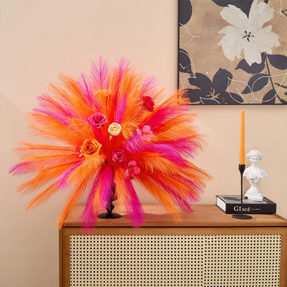 10pcs Faux Pampas Grass Decor Artificial Pampas Flower Floral Vase Filler Flower Arrangement Home Room Wedding Fall Decoration