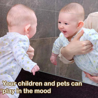 Full Length Door Mirror Tiles,Acrylic Wall-Mounted,Non Glass Safety Mirror Great for Baby Kids Playroom,Gym, Used as Dorm Mirror