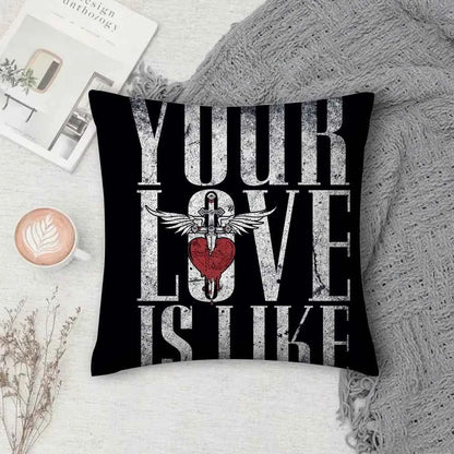 Rock Band B-Bon Jovi Forever Pillow Case Square Double-Sided Printing Short Plush Sofa Cushion Cover Bedroom Bedside Pillow