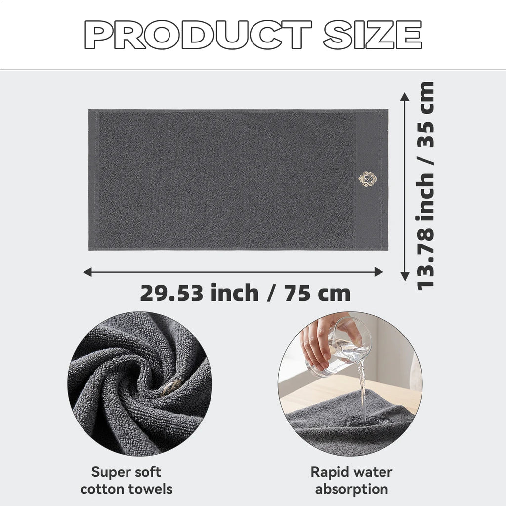 3 Pure Cotton Hair Drying Towels, 100% Cotton, Quick-Drying, Absorbent, Hair