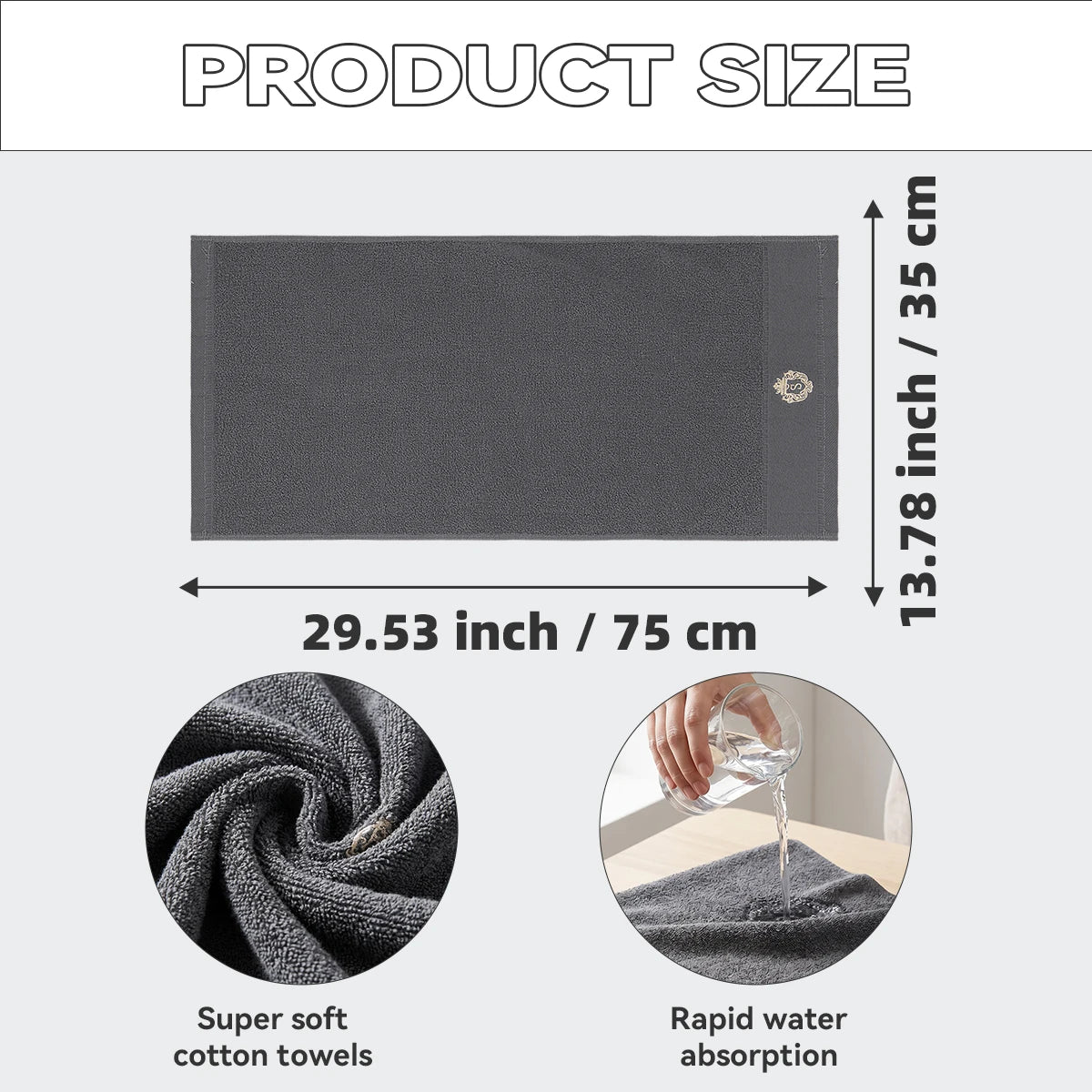 3 Pure Cotton Hair Drying Towels, 100% Cotton, Quick-Drying, Absorbent, Hair