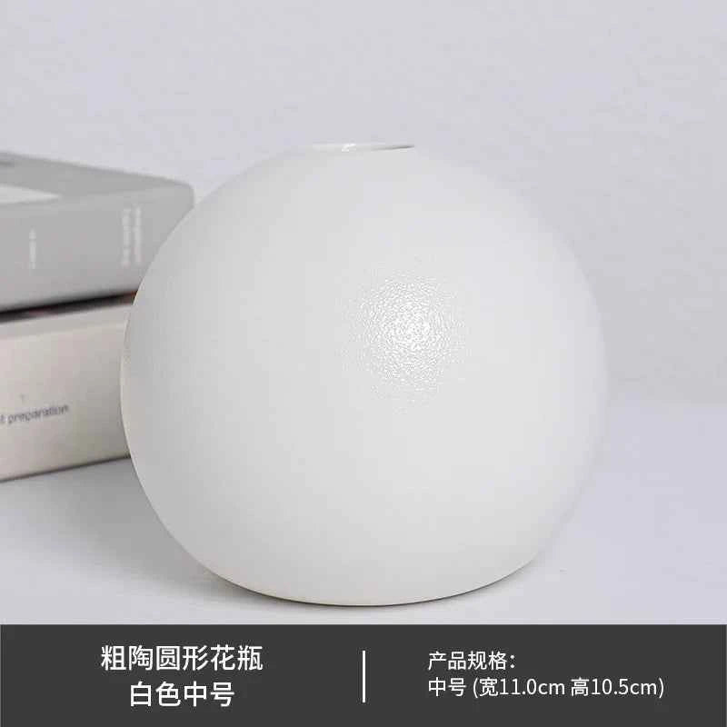 European Black and White Ball Ceramic Vase Ornaments Hydroponic Flower Vase Flower Arrangement Plant Living Room Decoration