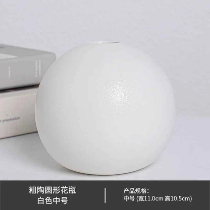 European Black and White Ball Ceramic Vase Ornaments Hydroponic Flower Vase Flower Arrangement Plant Living Room Decoration