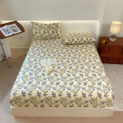 Floral Print Fitted Sheet, Elastic Edge, Queen/King