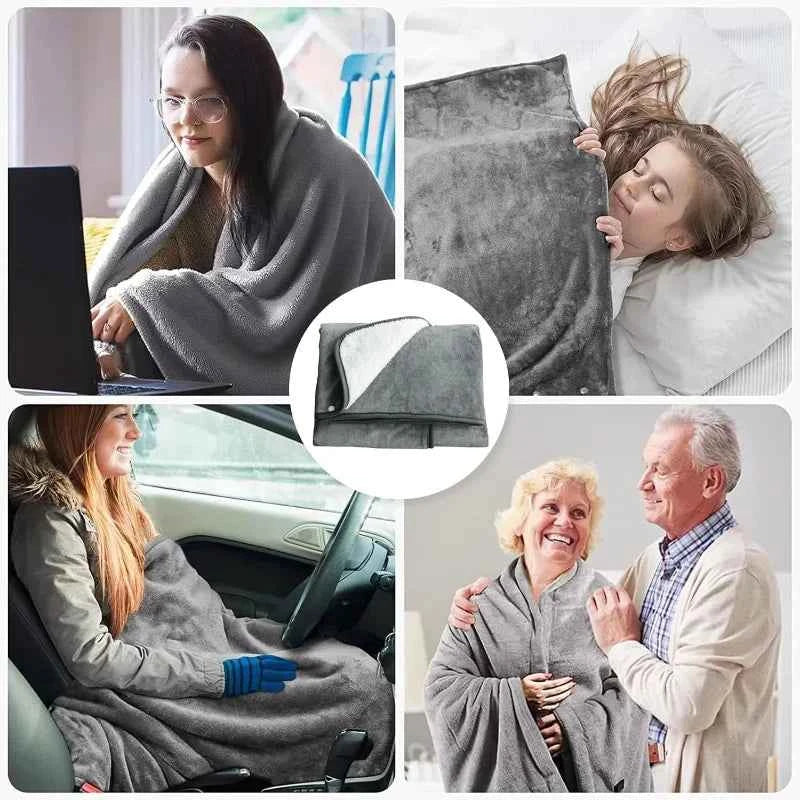 Wearable Electric Blanket Office USB Electric Heated Blanket Washable Winter Warm Blanket 3 Heating Levels Throw Blanket