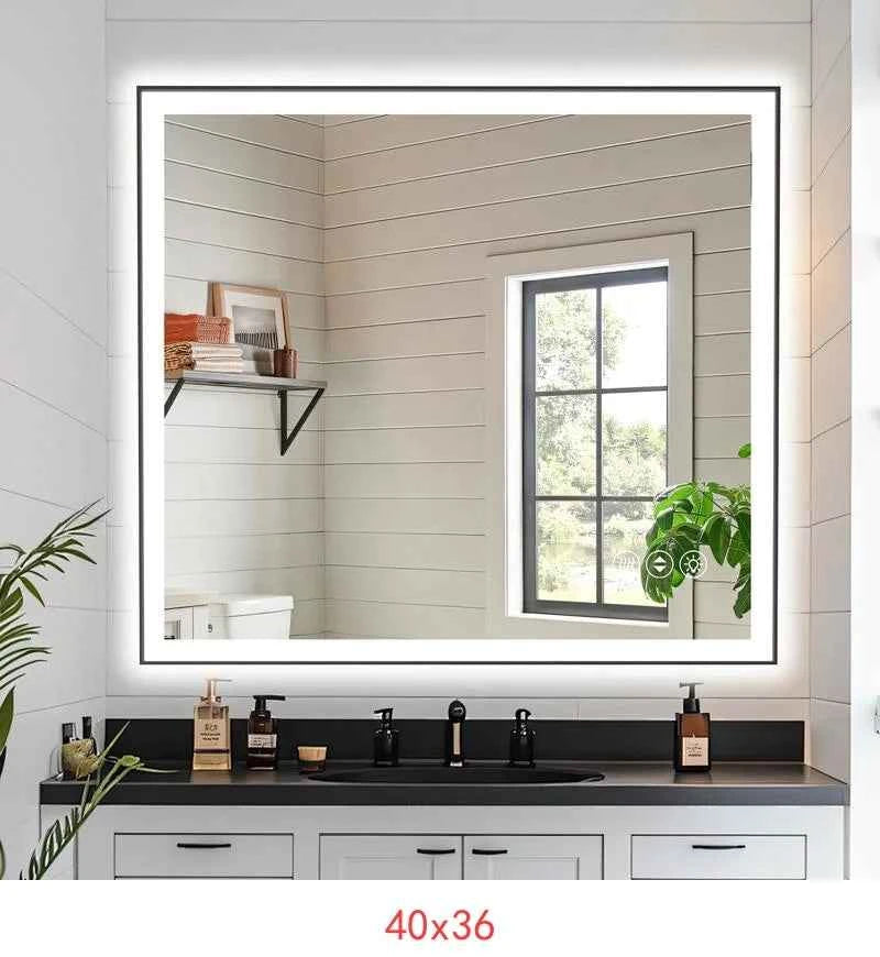 72x36 Inch Frameless Smart LED Bathroom Mirror with Touch Control and Anti-Fog Feature