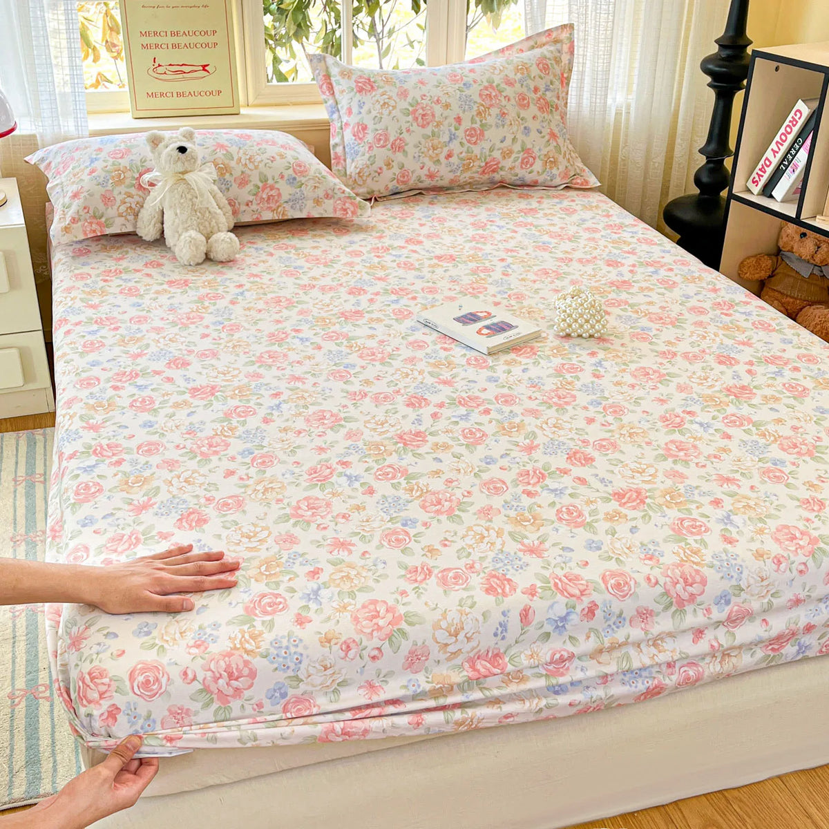 100% Cotton Cute Bear Print Bed Sheet, All Sizes