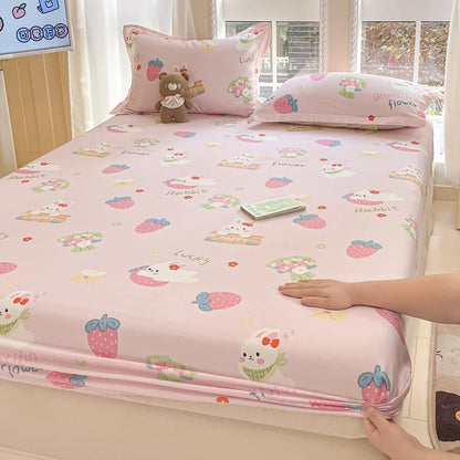Fashion Flower Print Fitted Sheet, 100% Cotton
