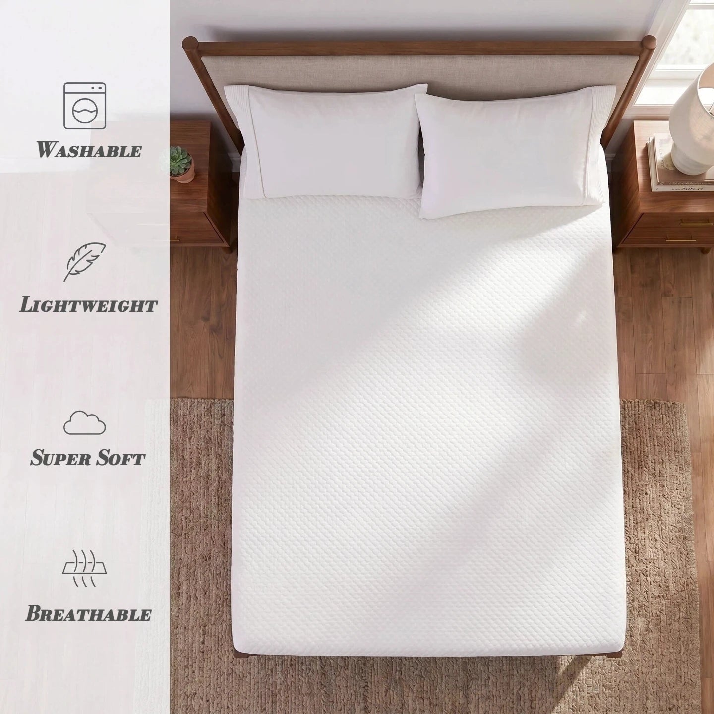 Waterproof Fitted Sheet, 15-Inch Deep Pocket, Elastic