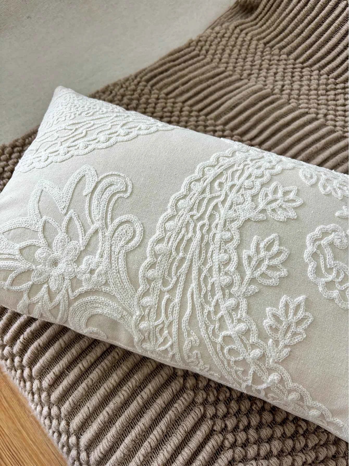 1pc, Embroidery Throw Pillow Without Insert, Decorative Throw Pillow Cushion, For Living Room Bedroom Sofa Home Decor