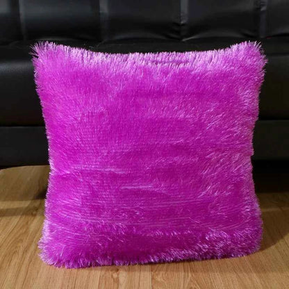Soft Faux Fur Pillows Case Plush Cushion Cover Pink Blue Purple Warm Living Room Bedroom Sofa Decorative Pillows Cover 40*40cm
