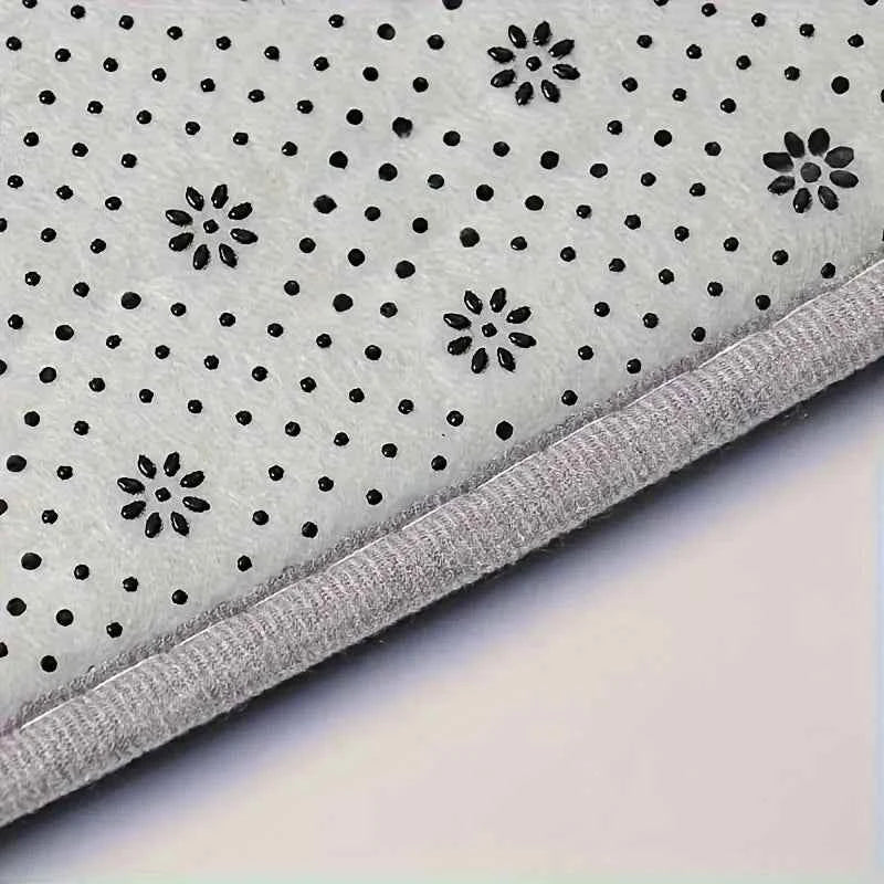 Thickened kitchen L-shaped absorbent floor mat household flannel non-slip anti-fall mat dirt-resistant oil-absorbing foot mat