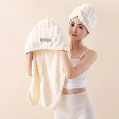 1PC Microfiber Quick Dry Hair Wrap Bonnet Super Absorbent Soft Hair Towel