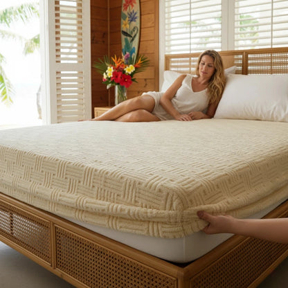 Waffle Cross Stripe Fitted Sheet, Deep Pocket, Soft