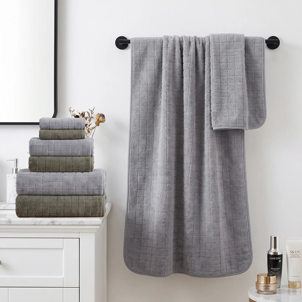 6-Piece Towel and Bath Towel Set, 2 Bath Towels + 2 Hand Towels