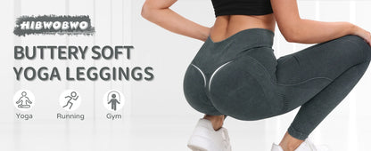 2-Pack Women’s High Waist Butt Lifting Seamless Yoga Leggings