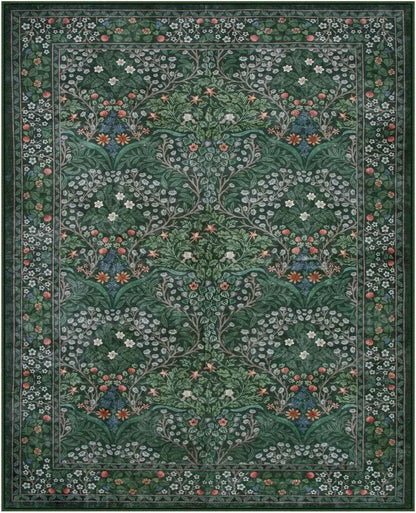 Pink Living Room Carpet Large Machine Washable Carpets Bedroom Bedside Floor Mat Home Decoration Bohemian Flower Non-Slip Rug 카펫