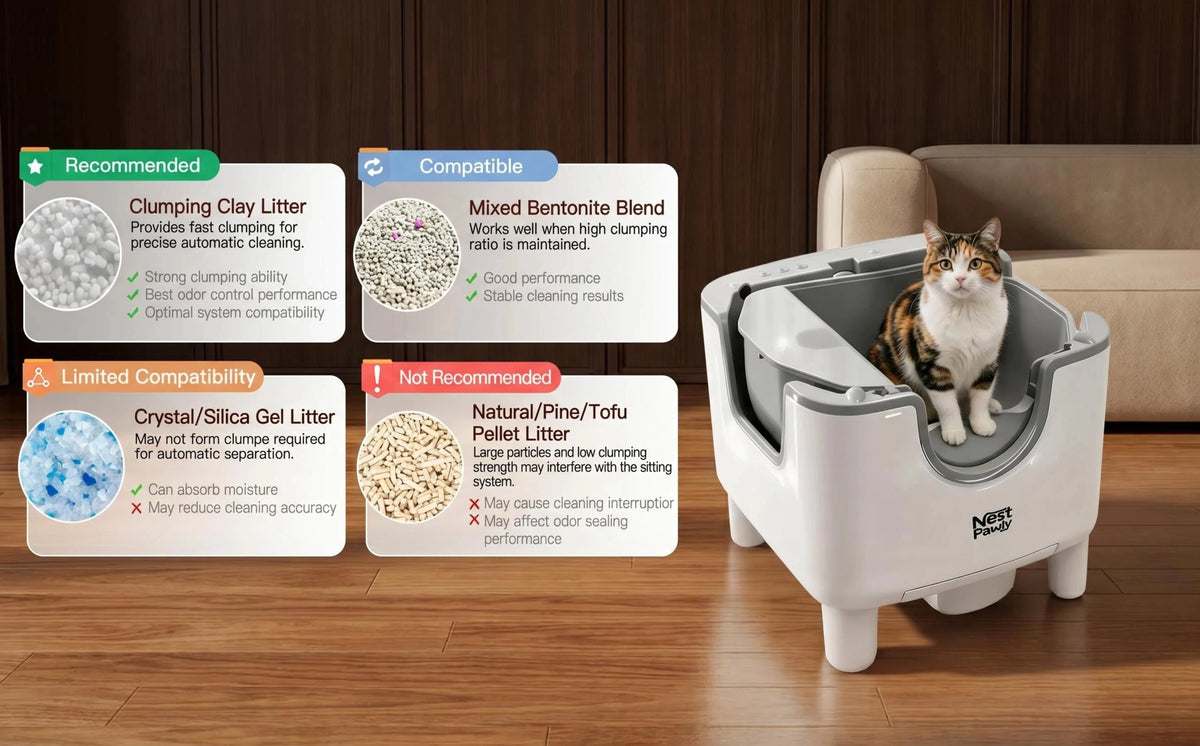 Self-Cleaning Automatic Cat Litter Box, Open Top