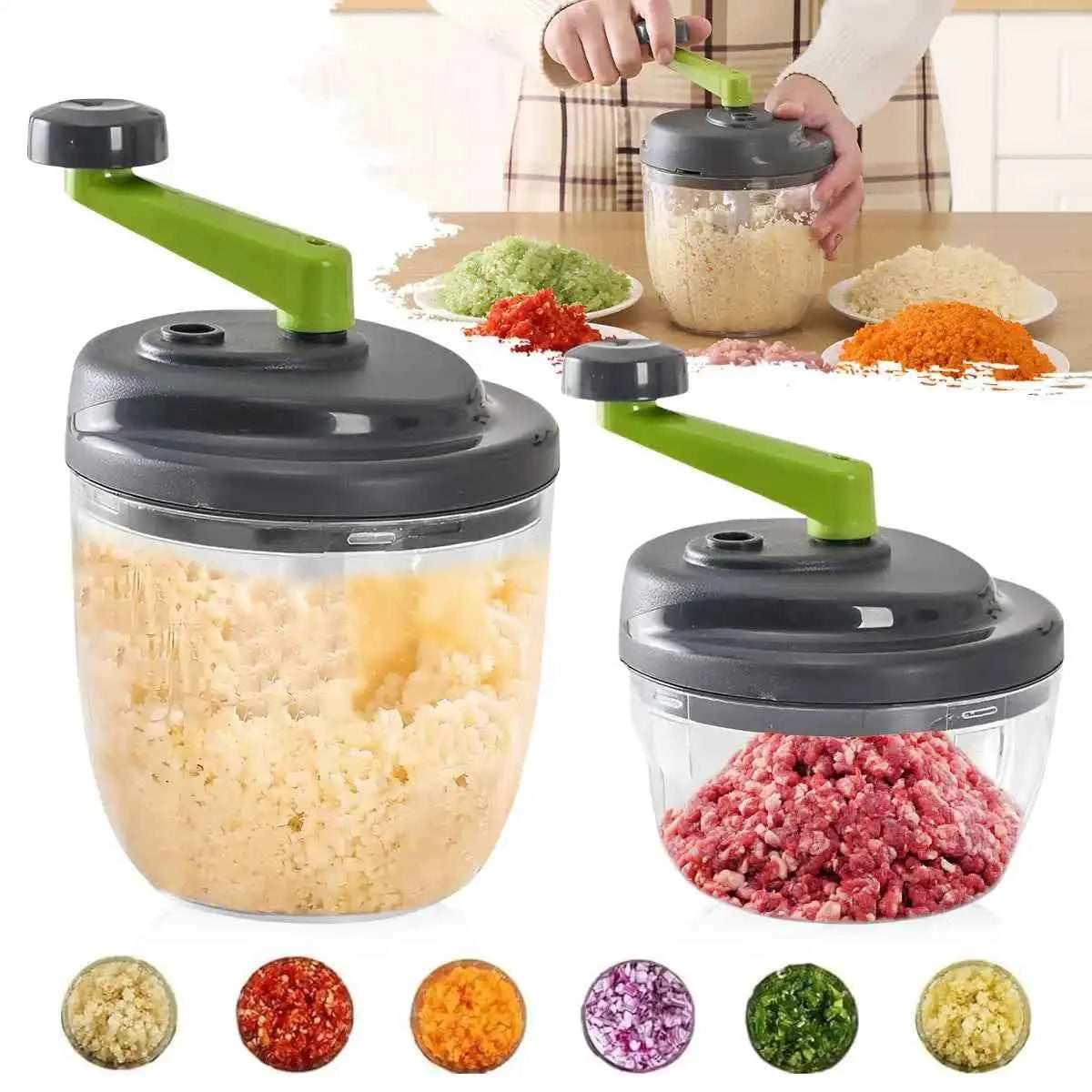 1Pcs 520ml/900ml Hand Crank Garlic Pulverizer Manual Garlic Mashers Meat Grinder Food Vegetable Chopper Kitchen Gadgets