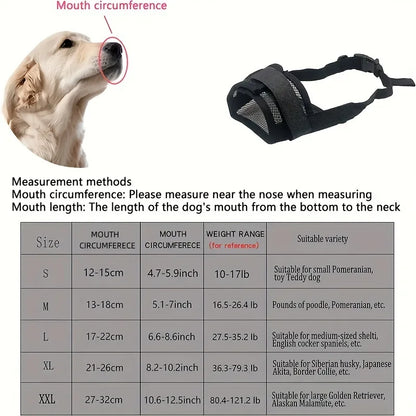Soft Breathable Mesh Muzzle for Dogs