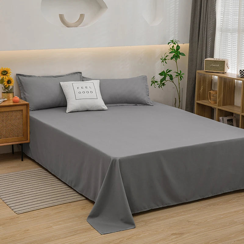 One Solid Color Simple Sheet Machine Washable Single Double Bed Linen Student Dormitory Sheet