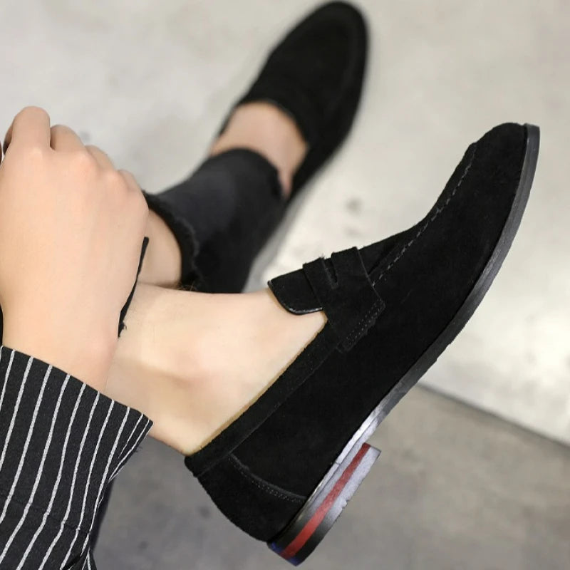 Mocassins en daim pour hommes | Chaussures habillées à enfiler pour mariages, affaires et événements formels