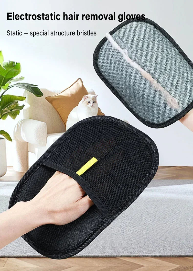 Static Pet Hair Removal Mitts for Furniture