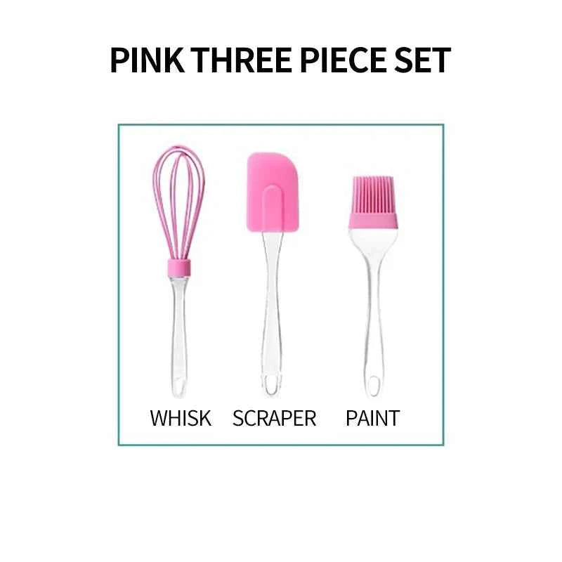 3Pcs Non-Stick Silicone Cream Scraper Bread Cake Butter Spatula Mixer Oil Brush With PP Handle Cake Spatula Kitchen Baking Tool