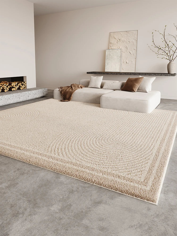 Fluffy Soft Cloakroom Rug Cream Style Living Room Decoration Line Carpet Large Area Rugs for Bedroom Home Thick Plush Floor Mat
