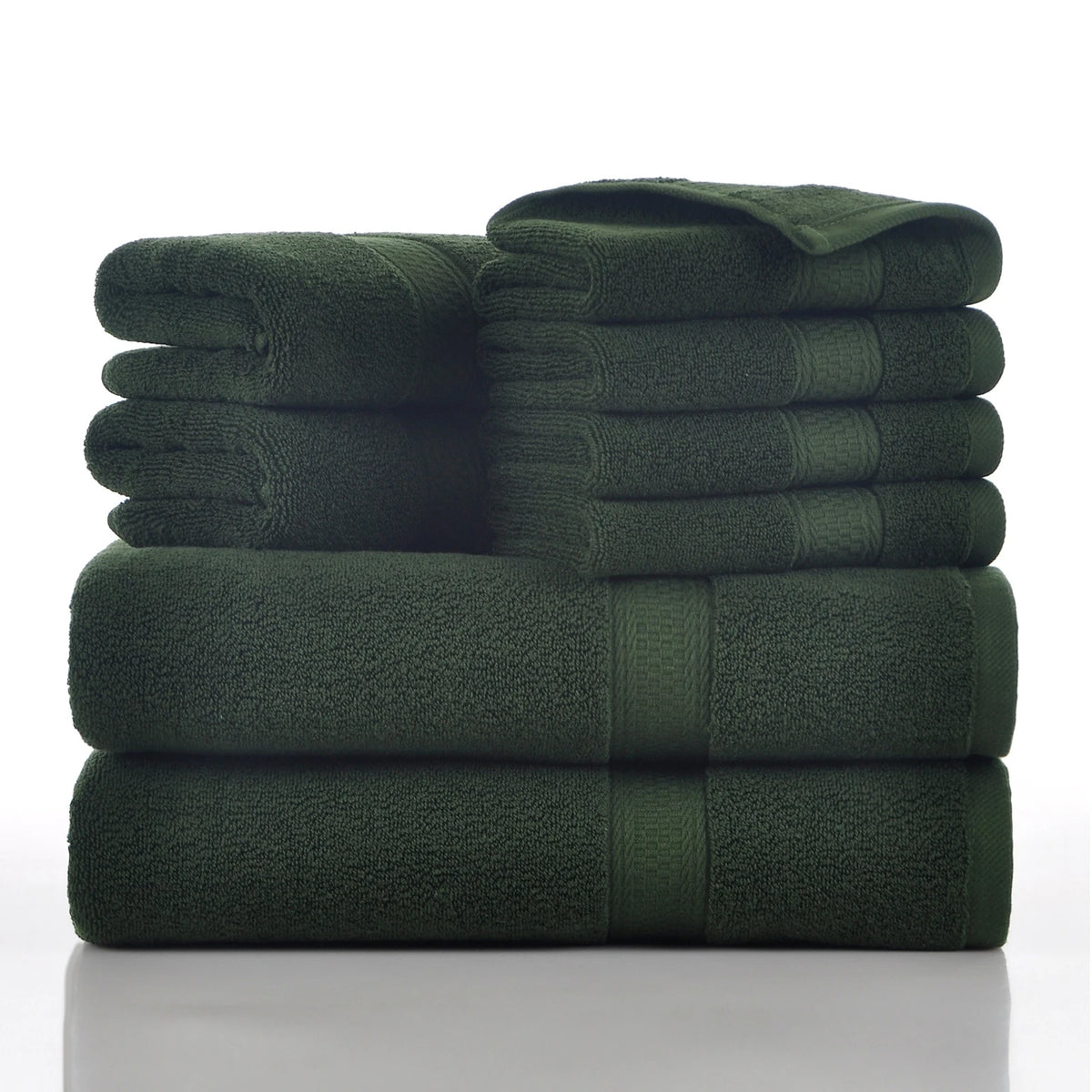 Towels 8 Piece Majestic Plush Luxury Towel Set, Cotton, Grey | Majestic - Bath Towel Set