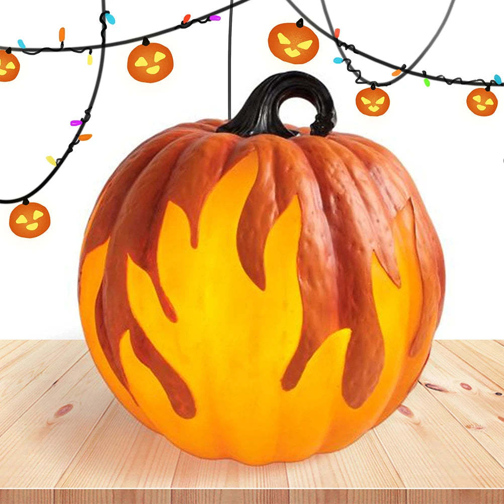 5Pcs Halloween Pumpkin Lantern Battery Operated Jack O Lantern Flame Lighted Pumpkin Party Favor for Halloween Home Decoration
