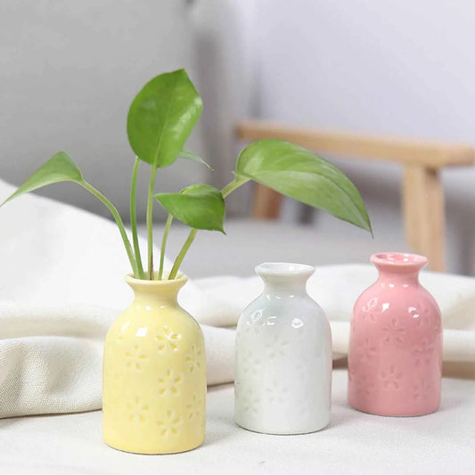 Ceramic Flower Vase Pot Hydroponic Bottle Creative Vase for Plants Office Desktop Ornament Home Room Decor Garden Flowerpot