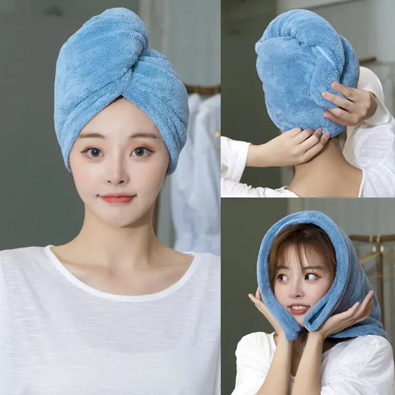 Quick-Dry Hair Towel Turban, Microfiber Wrap