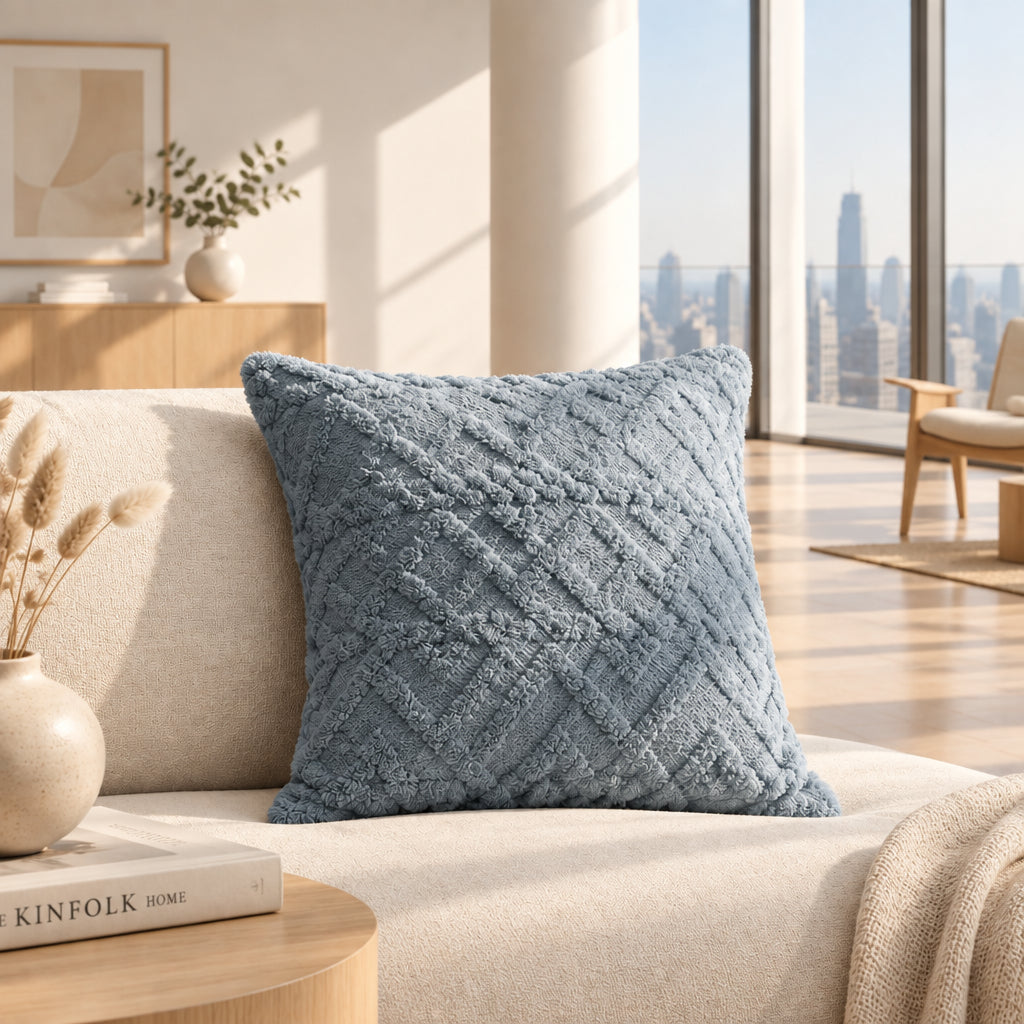 Double-Sided Jacquard Plush Cushion Cover