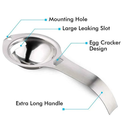 Egg Separator Egg Yolk White Filter 304 Stainless Steel Yolk Separator Egg Divider Sieve Baking Cooking Tools Kitchen Gadgets