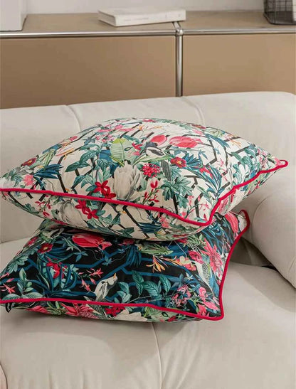 Vintage Floral Velvet Throw Pillow Covers Home Art Deco Pillowcase Square Pillow Case Cushion Cover for Bed Sofa Living Room Car