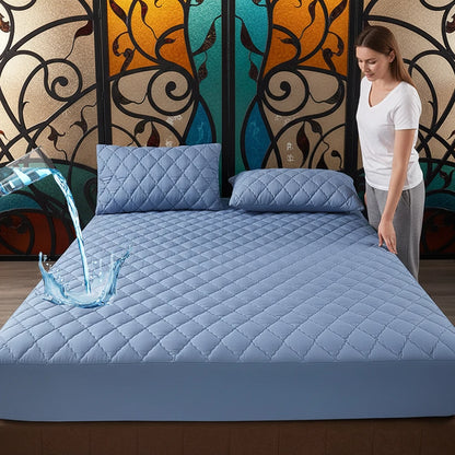 Quilted Wrinkle-Free King Fitted Sheet, Microfiber