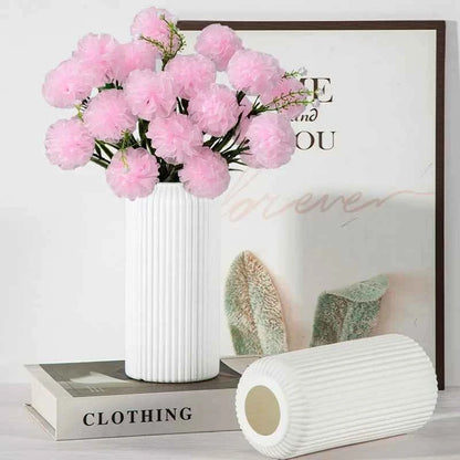 Nordic Plastic Small Vase for Tabletop Home Flower Living Room Decor Decoration Table Ornaments Circle Flower Arrangement Vase