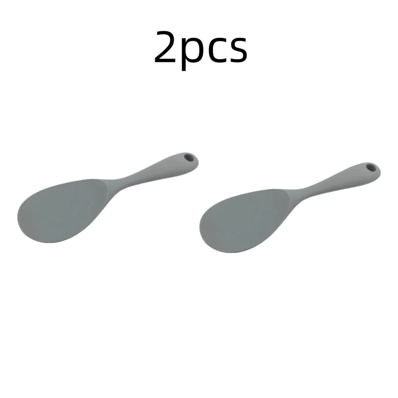 Hanging Silicone Rice Spoon Kitchen Ladle Non-stick Saucepan Electric Rice Cooker Cooking Scoop with Holes Household Items