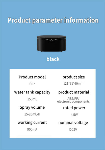 Flame Aroma Humidifier with LED Light, Essential Oil Diffuser