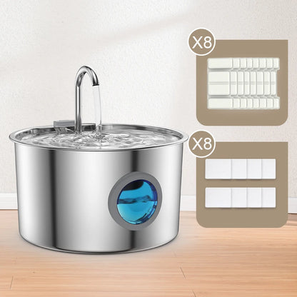 Stainless Steel Cat Water Fountain, 108oz, With Filters