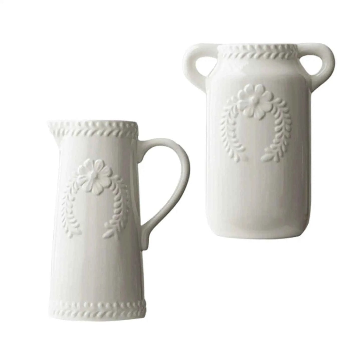 Flower Vase Bouquet Desk for Home Decor White for Mantel Wedding Living Room