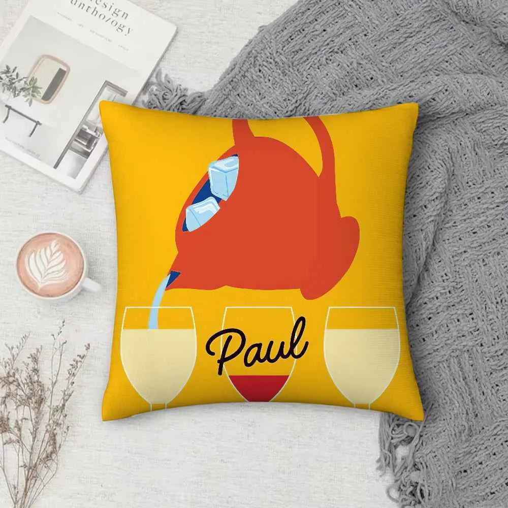 Ricard Beer Pillow Case Square Double-Sided Printing Short Plush Sofa Cushion Cover Bedroom Bedside Pillow