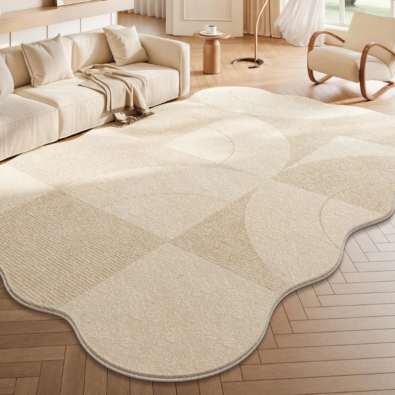 Cream Style Bedroom Decor Large Carpet Thick Plush Study Floor Mat Home Fluffy Soft Rug Irregular Shape Carpets for Living Room