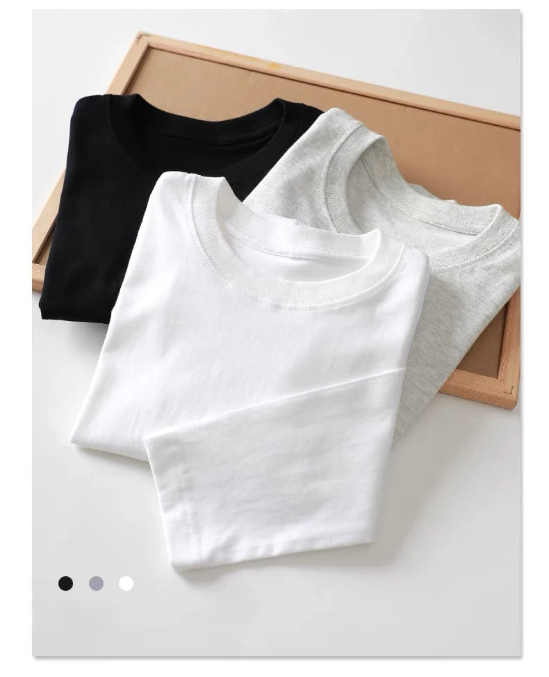 Boys T Shirts for Kids 2 to 3 4 5 6 7 8 9 10 11 12 13 14 Years 100% Cotton Spring Clothes Teenage Girls Tshirt Long Sleeve Tees