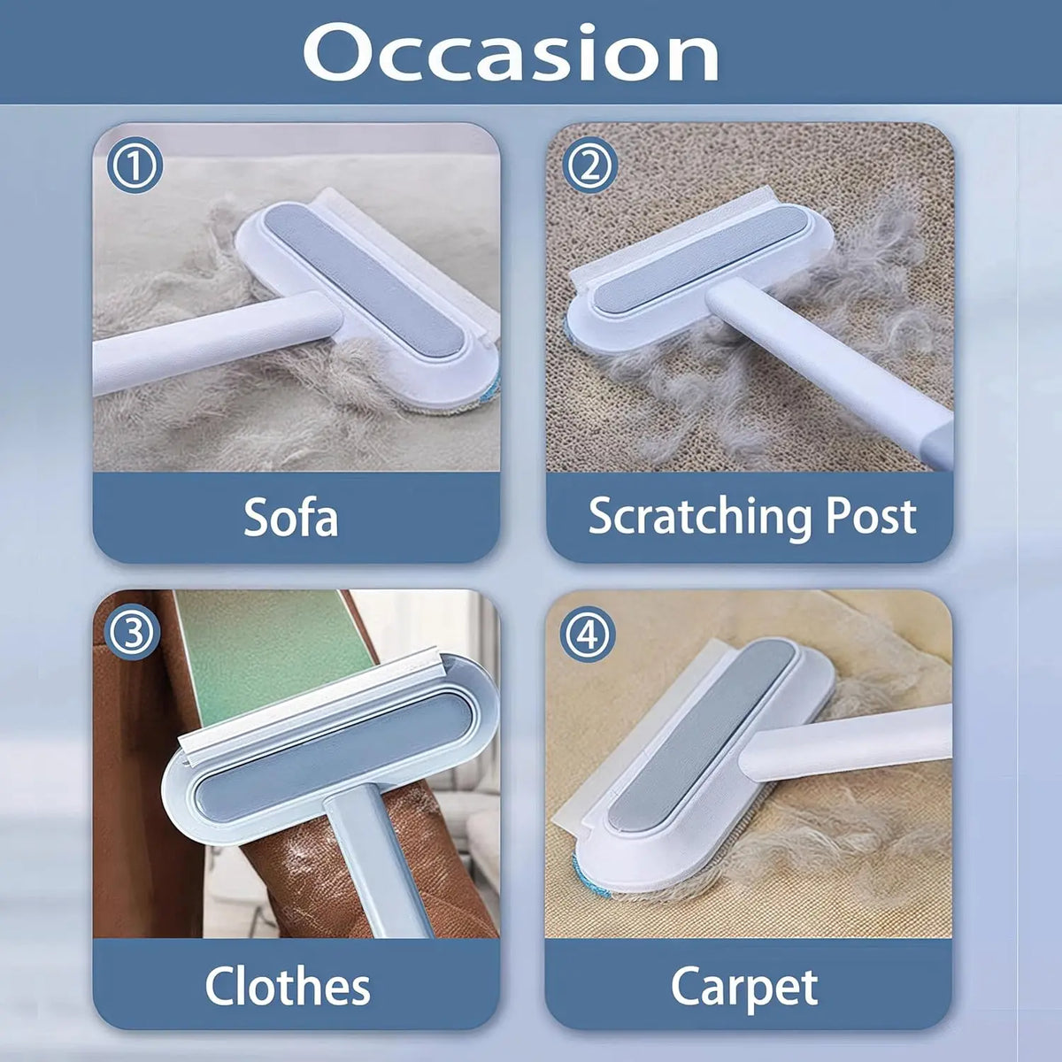 4-in-1 Pet Hair Removal Tool for Furniture & Car