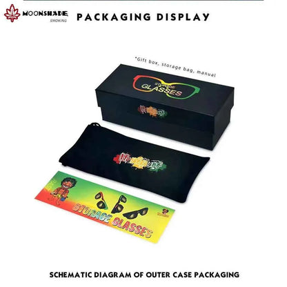 MOONSHADE Sunglasses Hidden Horn Tube Storage Removable Rolling Paper Glasses Holder Cigarette Case for Smoking Cool Gadget