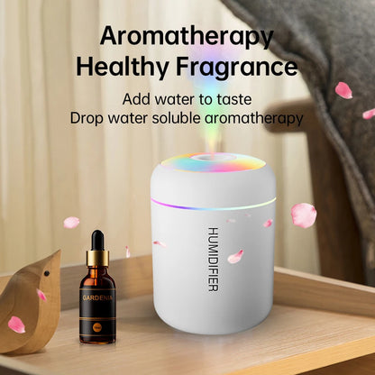 180ML Mini USB Humidifier & Aroma Diffuser, Mist Maker with LED Light